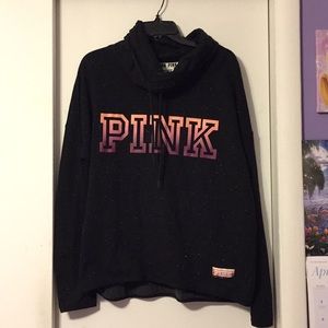 VS PINK black ombre cowl neck pullover
